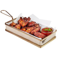 APS Servier-Frittierkorb SNACKHOLDER, Gold-Look, 13 cm