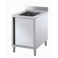Gastro-Steel Edelstahl Spülschrank mit 1 Becken 600 x 600 mm
