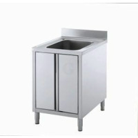 Gastro-Steel Edelstahl Spülschrank mit 1 Becken 700 x 600 mm