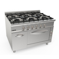 SARO Gasherd + Elektroofen 6 Brenner Modell LQ / CUG6NE
