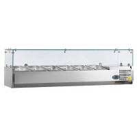 Kühlaufsatz Kühlvitrine Aufsatzkühlung GN 1/3 120 cm lang Edelstahldeckel NEU 