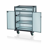 WAS Minibarversorgungswagen 84 x 60 x 135 cm schwarze Kantenprofile Aluoptik-20