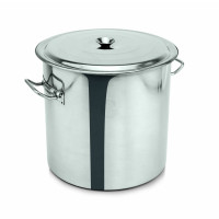 WAS Abfallbehälter mit Deckel Ø 40 cm 47,5 Liter Chromnickelstahl-20