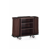 WAS Zimmerservicewagen 2 Wäschesäcke 140 x 47 x 108 cm pulverbeschichteter Stahl braun-20