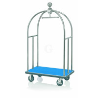 WAS Gepäckwagen 112 x 61 x 186 cm silberfarben blauer Teppich Edelstahl-20