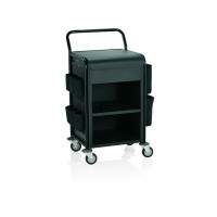 WAS Zimmerservicewagen 56 x 54 x 100 cm pulverbeschichtet schwarz Aluminium