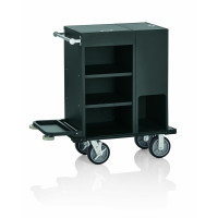 WAS Zimmerservicewagen 93 x 50,5 x 117 cm pulverbeschichtet schwarz Aluminium-20