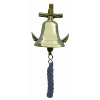 SeaClub Glocke mit Anker-Wandhalterung blauem Bändsel