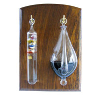 Sea Club Wetterglas mit Gallilei-Thermometer indisches Holz