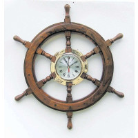 Sea Club Bullaugenuhr im Steuerrad 60 cm