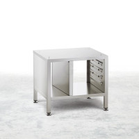 RATIONAL Untergestell UG II für Combi-Duo Typ XS 6-2/3, 4 Paar Auflageschienen mit einem Ablagefach Seitenwände und Decke geschlossen, Rückseite offen mit Fixierung (MarineLine), Höhe 557 mm, Musterbild