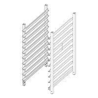 RATIONAL Einhängegestell Typ 10-1/1, 10x1/1GN, 68 mm Schienenabstand, Marine-Ausführung (USPHS)