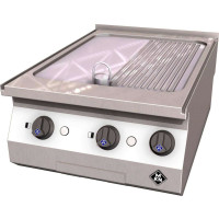 MKN Counter-SL Elektro-Griddleplatte 1 Supra - Chrom-Nickel-Stahl, halb geriffelt