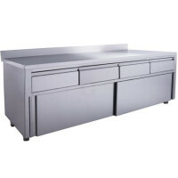 SARO Schiebetürenschrank mit 4 Schubladen und Aufkantung 1800 x 700 x 850 mm