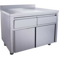 SARO Schiebetürenschrank mit 2 Schubladen und Aufkantung 1200 x 700 x 850 mm