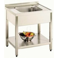 Gastro-Steel Edelstahl Spültisch mit 1 Becken 800 x 700 mm