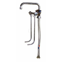 Hagola - Mischbatterien verchromt H. 120 mm für Doppelbecken Niederdruck 3 Anschlussschläuche