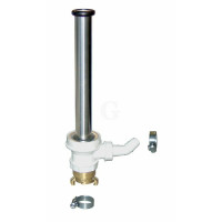 Hagola - Standrohrventil 1 1/4 "mit Standrohr Edelstahl poliert T-Stück mit Muldenablauf Zubehör