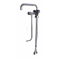 Hagola - Mischbatterien verchromt H. 120 mm für Einzelbecken Niederdruck 3 Anschlussschläuche