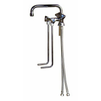 Hagola - Mischbatterien verchromt H. 120 mm für Doppelbecken Hochdruck 2 Anschlussschläuche