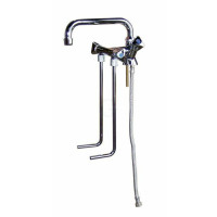 Hagola - Mischbatterien verchromt H. 120 mm für Einzelbecken Hochdruck 2 Anschlussschläuche