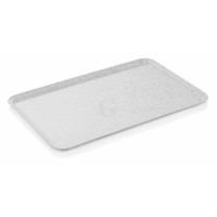 WAS EN Tablett Tray 97 53 x 37 cm hellgrau mit kleinen Punkten Polyester