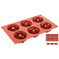 Contacto Silikon-Backmatte, Gugelhupf 6 Formen