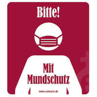 Contacto Aufkleber "Mit Mundschutz"