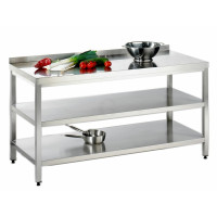 Edelstahl Arbeitstisch mit Zwischenboden Serie Variabel-20