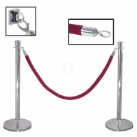 Contacto Abgrenzungsseil, rot, samtummantelt, 2500 mm