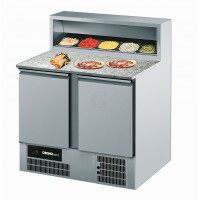 CHROMOnorm Edelstahl Pizzatisch mit 2 Türen
