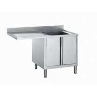 Edelstahl Spülcenter mit 1 Becken & 1 Schwingtür
