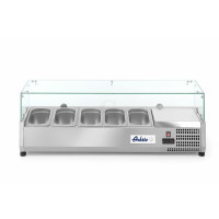 Hendi Aufsatz-Kühlvitrine Gastronorm 1/4, 8 x GN 1/4, -2 / 8 ˚C, 230 V / 0,18 kW, R600a, 1805 x 335 x (H) 430 mm