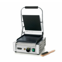 Hendi Kontaktgrill - Einzelversion, oben gerillt, unten glatt, 230 V / 1,8 kW, 310 x 370 x (H) 210 mm