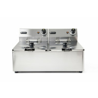 Hendi Friteuse Kitchen Line - 2x6L, Kitchen Line, 12L, 50/190˚C, 230V/6600W, 550x430x(H)290mm