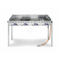 Hendi Grillsystem Green Fire 4 Brenner, mit Rollengestell, Grau, 22 kW, 1400 x 612 x (H) 825 mm