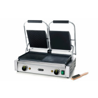 Hendi Kontaktgrill - Doppelversion, halb glatt, halb gerillt, 230 V / 3,6 kW, 570 x 370 x (H) 210 mm