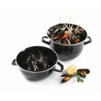 Hendi Muscheltopf, emailliert - mit Deckel, 5 L, ø 260 x (H) 210 mm