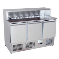 Atosa ICE3854GR 3 Türige Pizza Saladette mit Granitplatte 8 x GN1/6