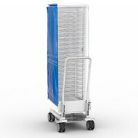 RATIONAL Finishing System für Bankett Typ 10-1/1, bestehend aus: Tellerhordengestellwagen 26 Teller, Thermocover und Transportwagen