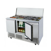 Atosa ICE3850GR 3 Türiger Saladette mit Schiebedeckel 4 x GN1/1