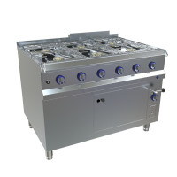 MKN Optima 850 Gas Herd 6-flammig mit Gas-Backofen 2/1 GN