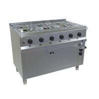 MKN Optima 700 Gas Herd 6-flammig mit E-Backofen 1 1/2 GN