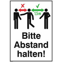 Contacto Schild "Bitte Abstand halten", PVC-Kunststoffplatte