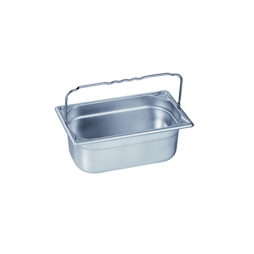 B.PRO Gastronorm-Behälter 1,7 Liter Edelstahl GN 1/4 mit Bügelgriffen-65 mm