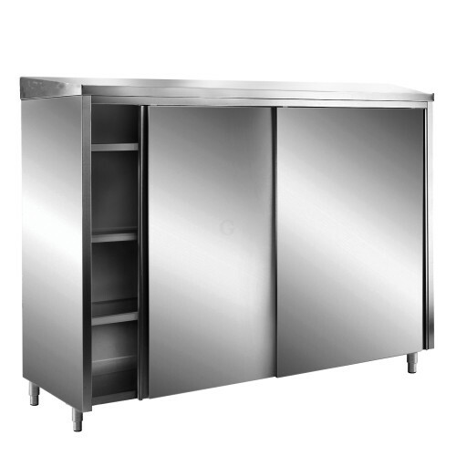 SARO Edelstahl-Lagerschrank mit Schiebetüren 1800 x 600 x 2140 mm