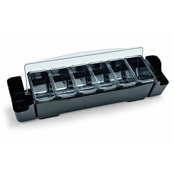 WAS Zutatenbehälter mit 6 Einsätzen à 0,7 Liter 57 x 15 x 18 cm ABS Kunststoff/Polycarbonat