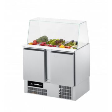 CHROMOnorm Saladette mit Glasaufbau und 2 Türen