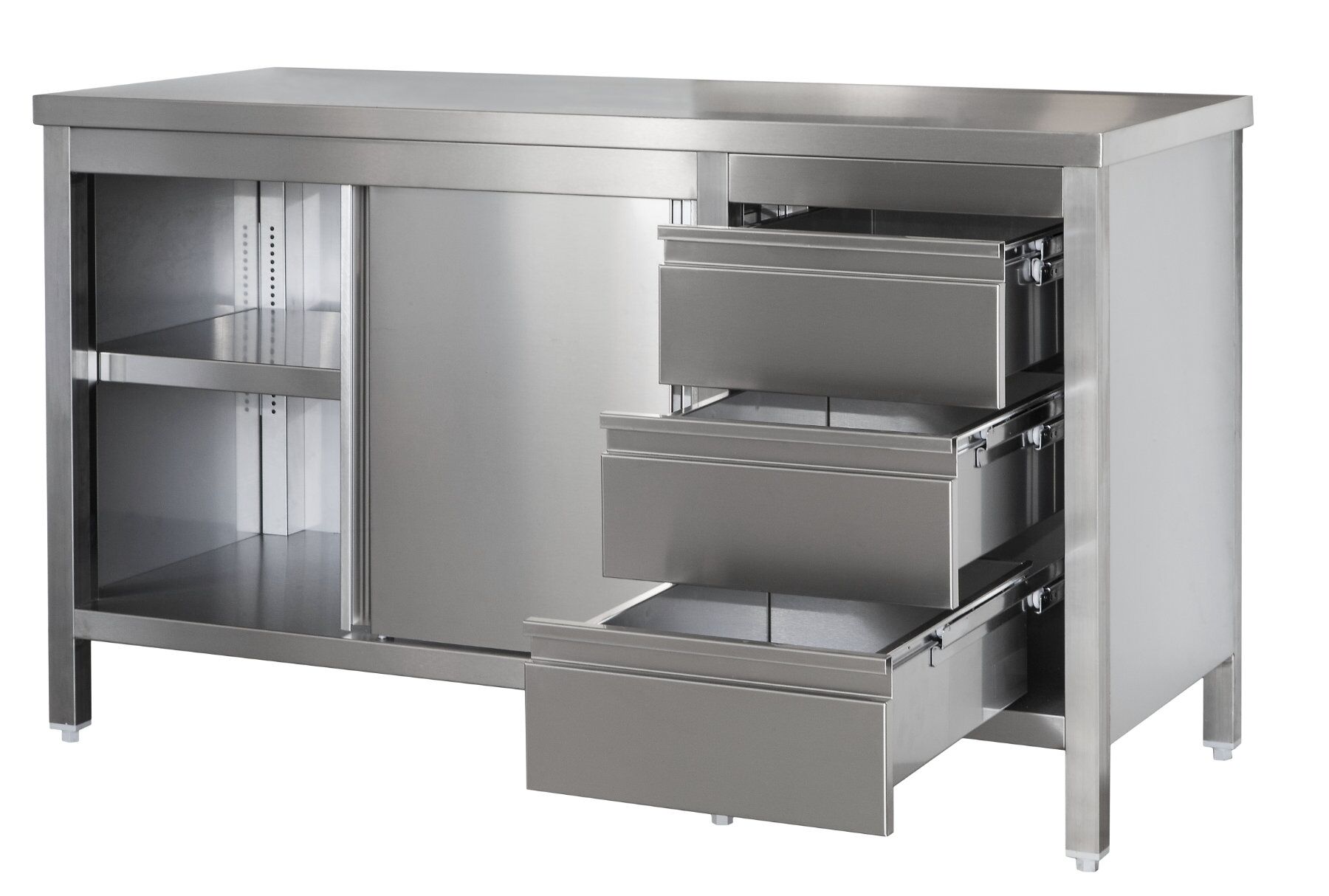 GastroHero ECO Edelstahl-Arbeitsschrank – Mit Fl? Produktbild-Vorschau 3