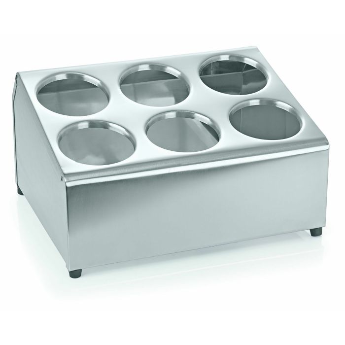 WAS Besteckbehälter für 6 Köcher Chromnickelstahl